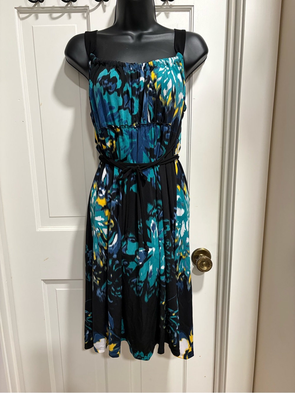 Women’s Teal & Black Floral Summer Dress